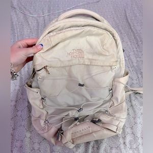 Womens cream color north face backpack